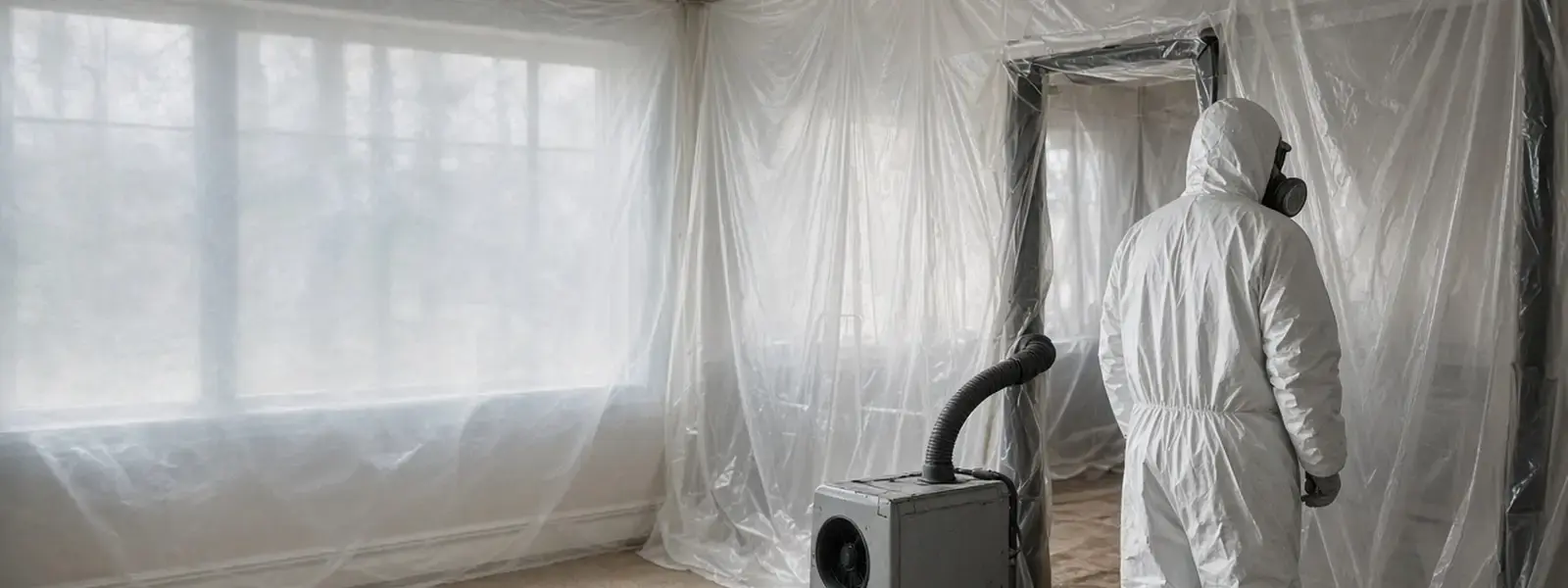 Asbestos containment with negative air in a Langley BC bungalow