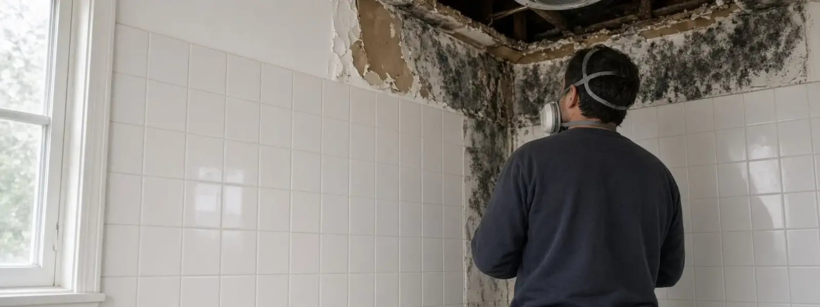 Bathroom exhaust opening with mold during removal in Langley BC