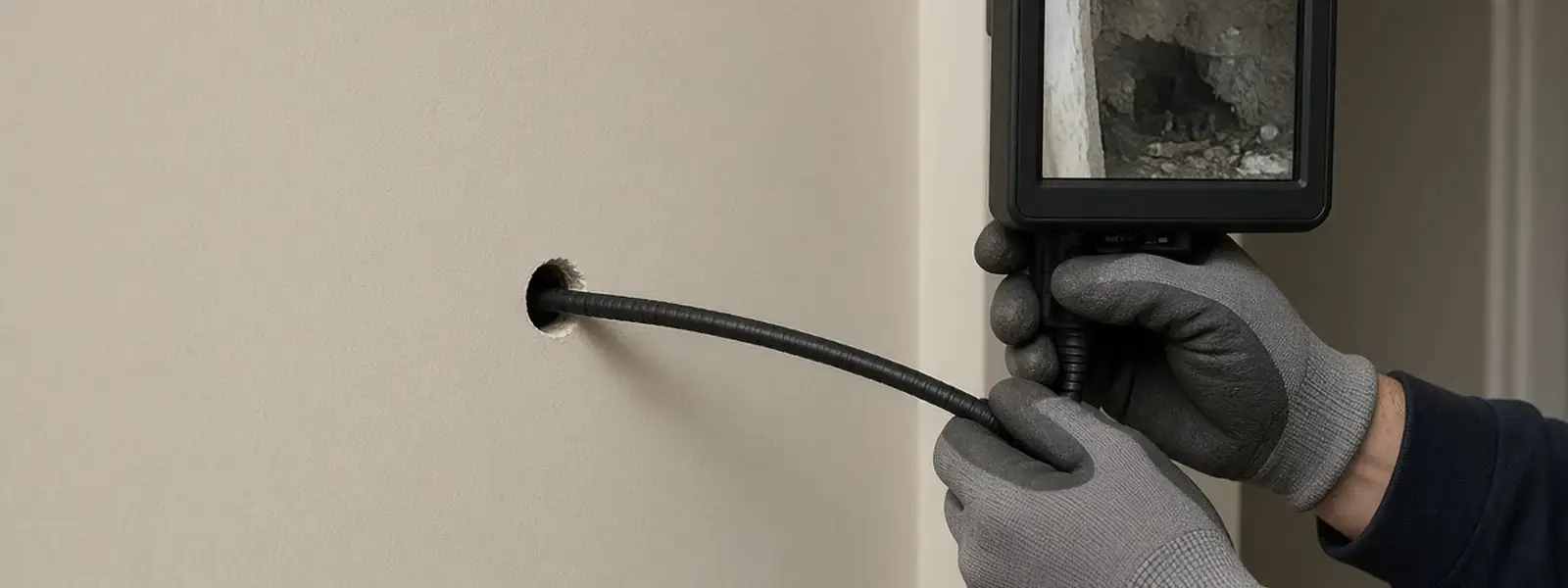 Borescope inspection of a wall cavity for mold in Langley BC