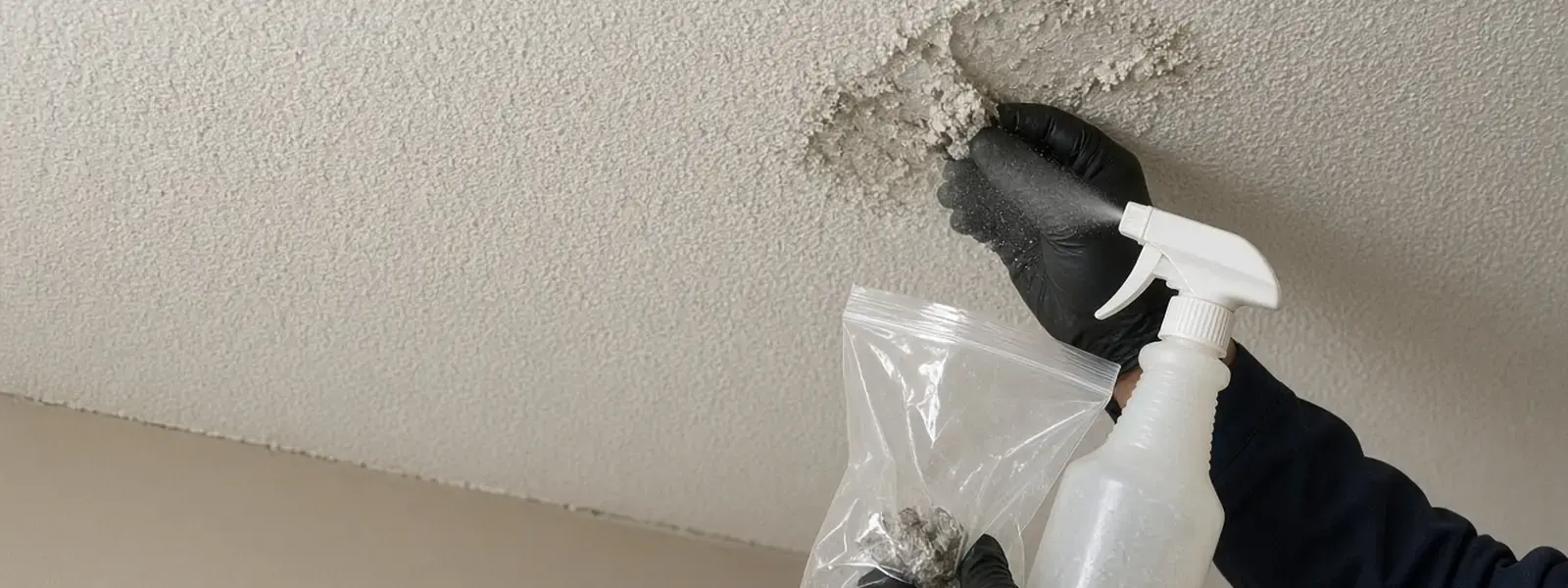 Bulk sample being taken from a popcorn ceiling in Langley BC