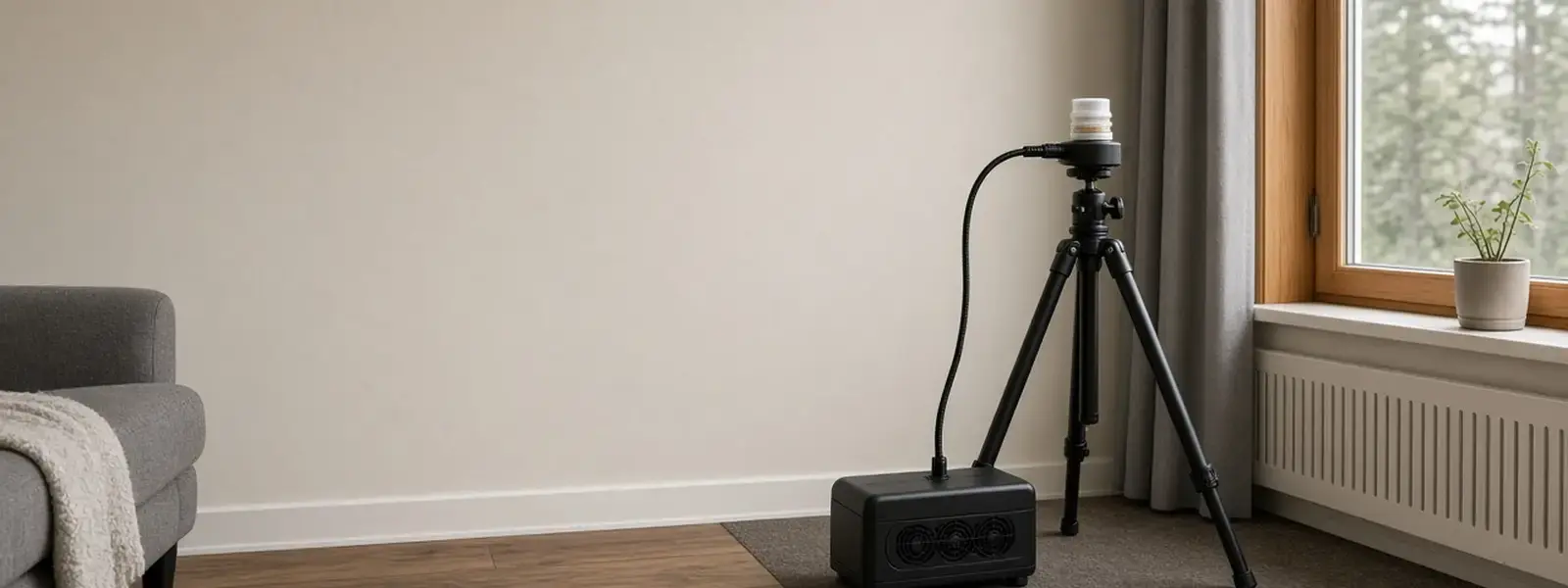 Spore trap air sampler running in a Langley BC living room