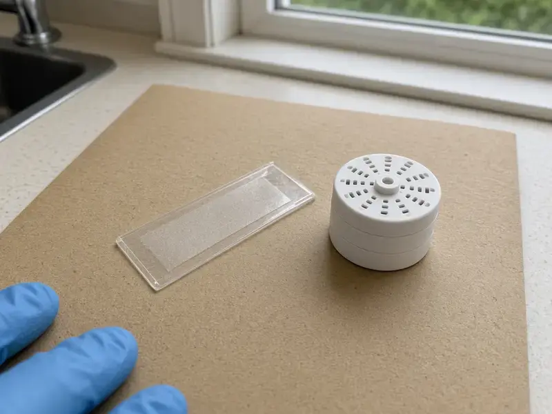Tape lift and air cassette prepared for mold testing in Langley