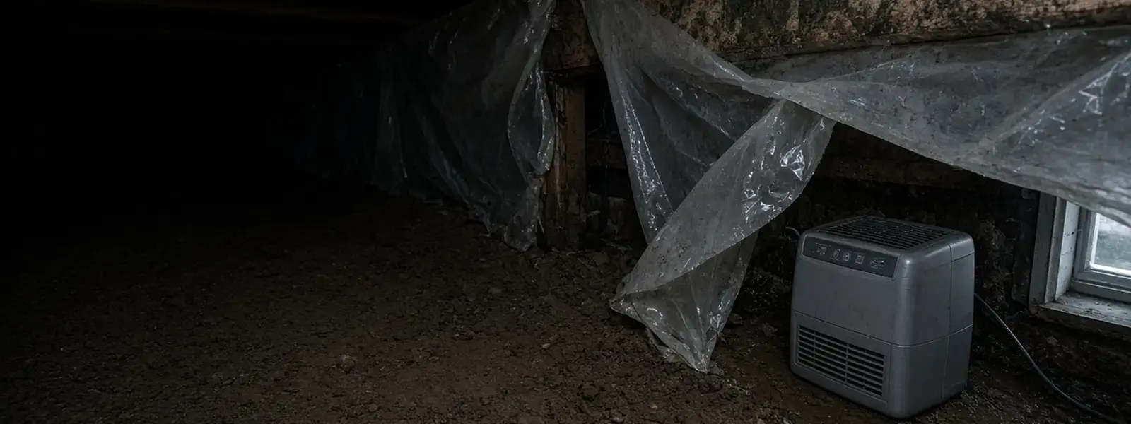 Crawl space vapour barrier and rim joist mold in Langley BC