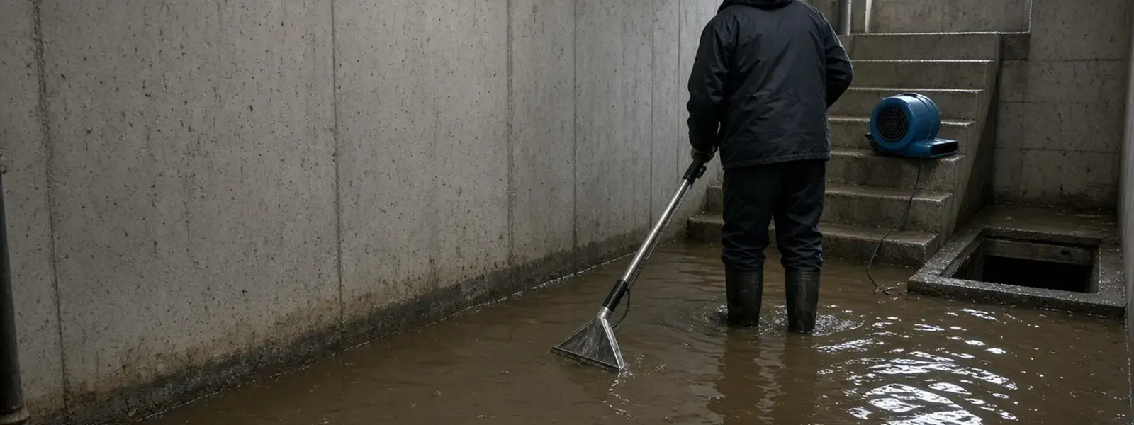 Basement floodwater being extracted in Langley BC